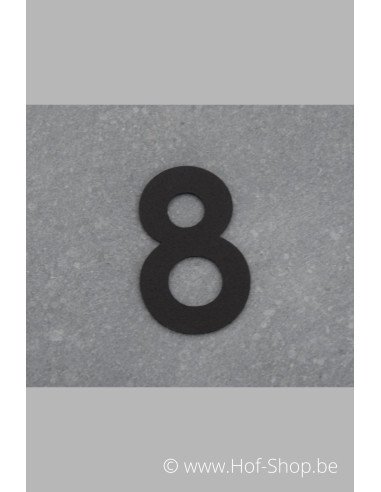 Nummer 8 - zwart inox 5 cm hoog