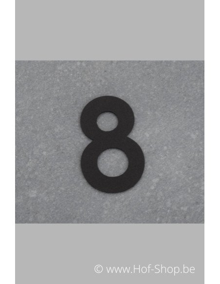 Nummer 8 - zwart inox 5 cm hoog