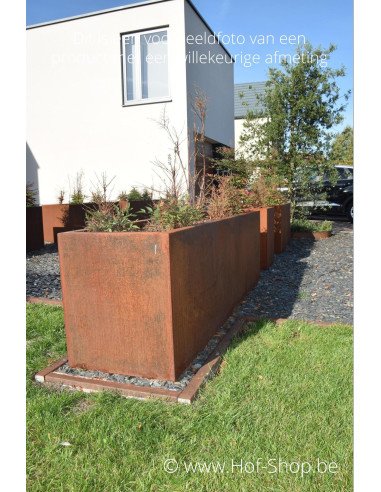 Carrez 200 x 100 x 40 cm - Jardinière Adezz en acier Corten