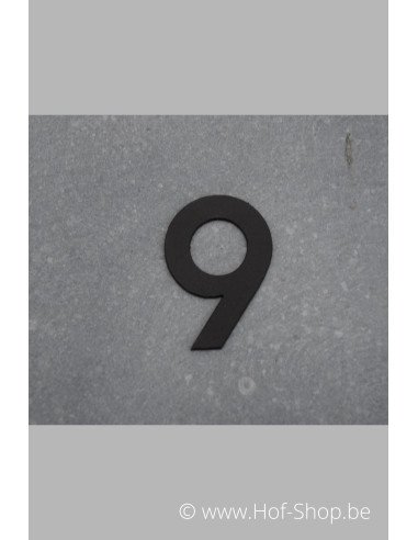 Nummer 9 - zwart inox 5 cm hoog