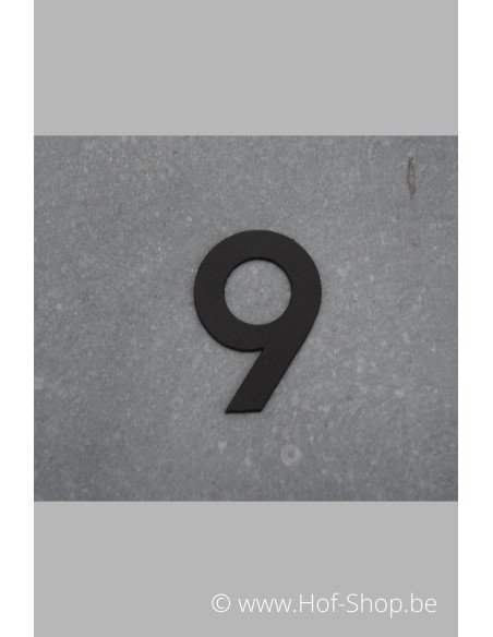 Nummer 9 - zwart inox 5 cm hoog