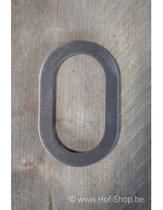 Numéro 0 avec espaceurs - acier inoxydable de 13 cm de haut (numéro de maison 'Rio' KatoDesign)