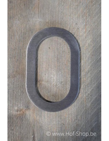Numéro 0 avec espaceurs - acier inoxydable de 13 cm de haut (numéro de maison 'Rio' KatoDesign)