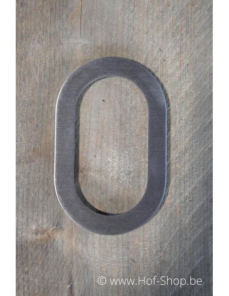 Numéro 0 avec espaceurs - acier inoxydable de 13 cm de haut (numéro de maison 'Rio' KatoDesign)