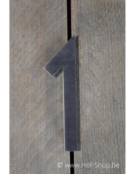 Numéro 1 avec espaceurs - acier inoxydable de 13 cm de haut (numéro de maison 'Rio' KatoDesign)