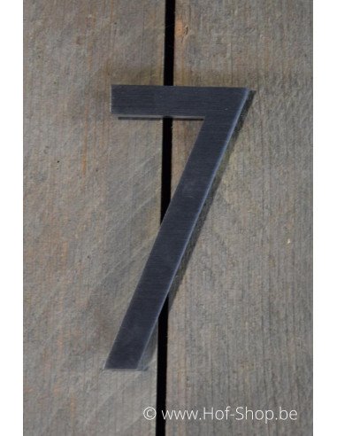 Nummer 7 met afstandshouders - inox 13 cm hoog (Rio)