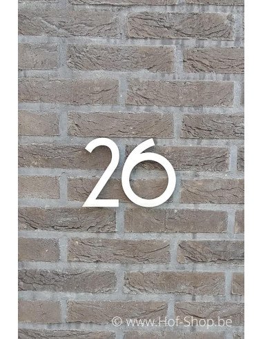 Numéro 9 avec espaceurs - acier inoxydable de 13 cm de haut (numéro de maison 'Rio' KatoDesign)