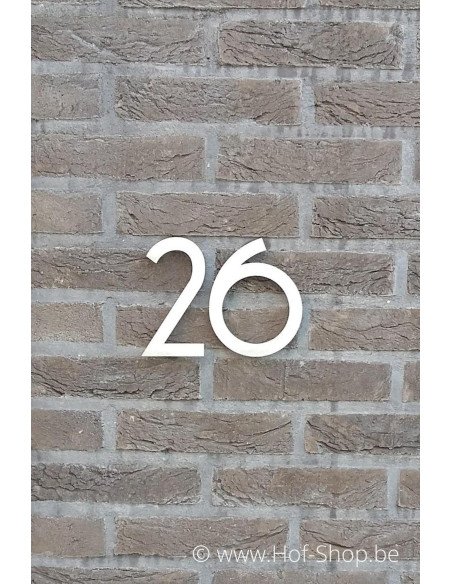 Numéro 9 avec espaceurs - acier inoxydable de 13 cm de haut (numéro de maison 'Rio' KatoDesign)