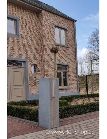 M-Box E Aspect bois - boîte aux lettres en pierre bleue