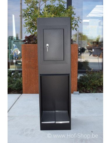 Archi Mini avec ouvrir le compartiment du paquet RAL 9005 - boîte à colis KatoDesign