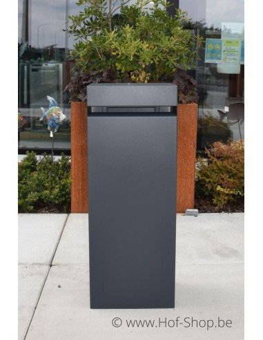 Archi Mini met knopcilinder RAL 7021 - pakketbus aluminium