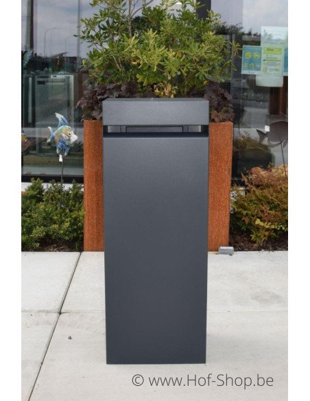 Archi Mini met knopcilinder RAL 7021 - pakketbus aluminium