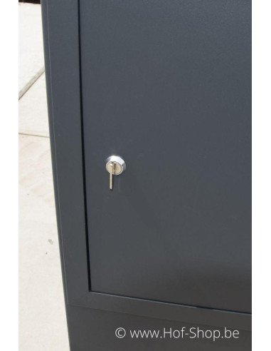 Archi Mini met knopcilinder RAL 7021 - pakketbus aluminium