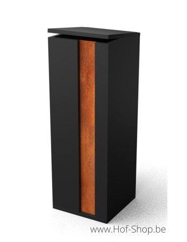 Collu Combo V2 - Geroba boîte aux lettres noir avec acier corten