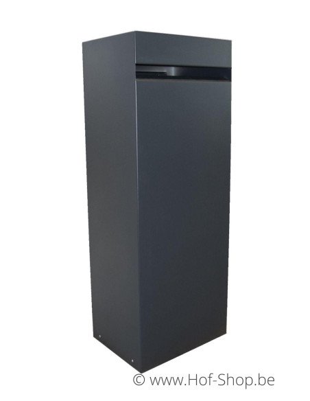 Archi Mini met knopcilinder RAL 7021 - pakketbus aluminium