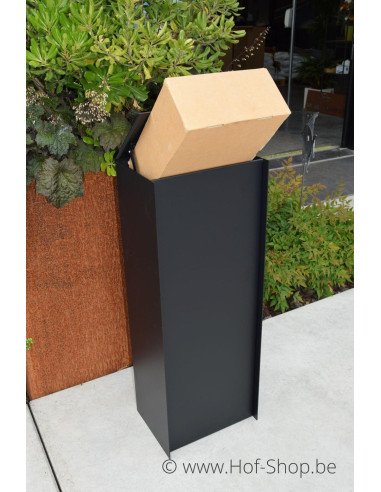 Dropbox Small RAL 9011 - pakketbus aluminium