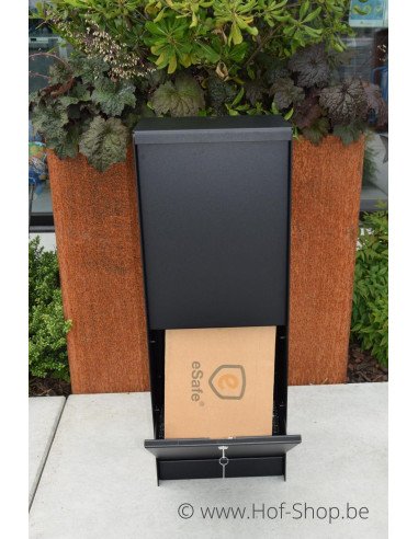 Dropbox Small RAL 9011 - pakketbus aluminium