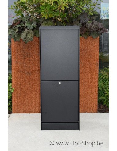 Dropbox Small RAL 9011 - pakketbus aluminium