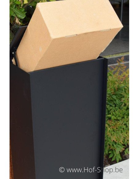 Dropbox Small RAL 9011 - pakketbus aluminium