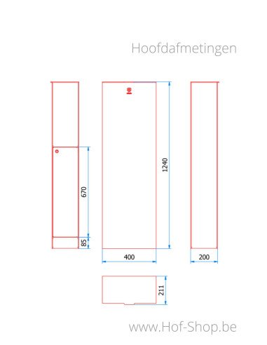 Fenix Top Medium - pakketbus aluminium e-safe grondplan