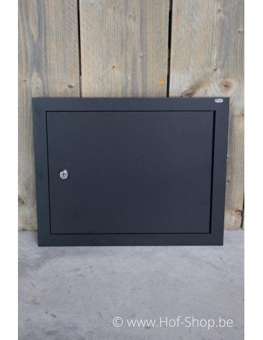 Brievenbusdeur 44,2 x 35,2 cm Zwart aluminium - Albo brievenkastdeur 529/3 'Poppy Zwart Horizontaal'