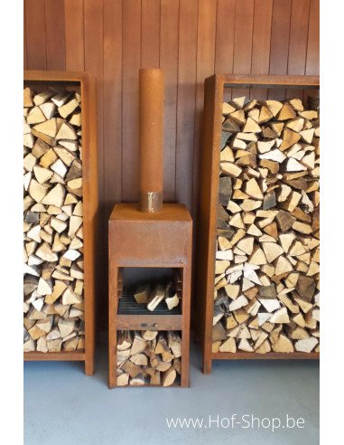 Logg 80 x 40 x 180 cm - Stockage du bois Adezz en acier corten