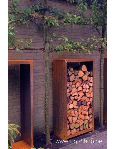 Logg 80 x 40 x 180 cm - Stockage du bois Adezz en acier corten