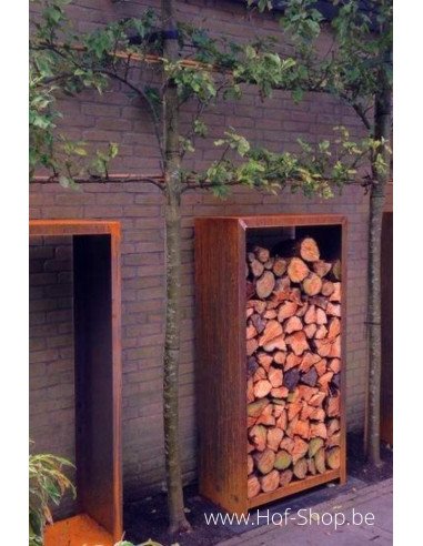 Logg 120 x 40 x 180 cm - Stockage du bois Adezz en acier corten