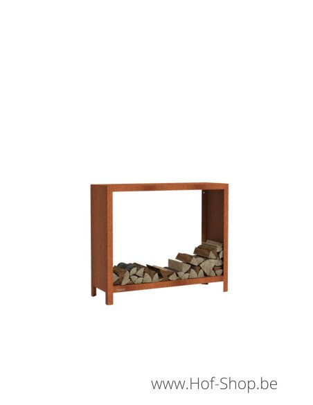 Houtopslag 120 x 40 x 100 cm - wood storage in cortenstaal