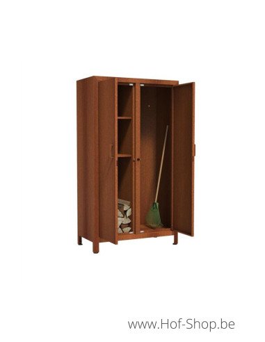 Houtopslag met deuren - wood storage in cortenstaal