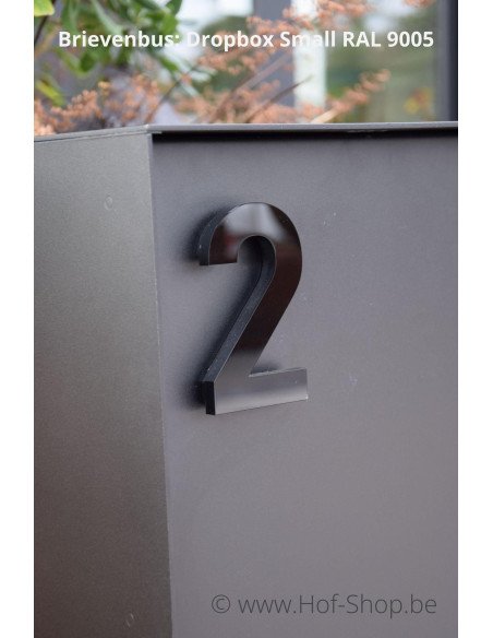 Numéro 0 Plexie - noir glossy 12 cm de hauteur numéro de maison (dernières pièces)