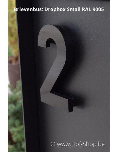 Nummer 0 Plexie - zwart glossy 12 cm hoog Huisnummer