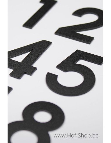 Numéro 2 - aluminium noir de 8 cm de haut (numéro de maison 'fuji' KatoDesign)