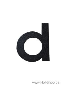 Lettre d - aluminium noir de 8 cm de haut (numéro de maison 'fuji' KatoDesign)