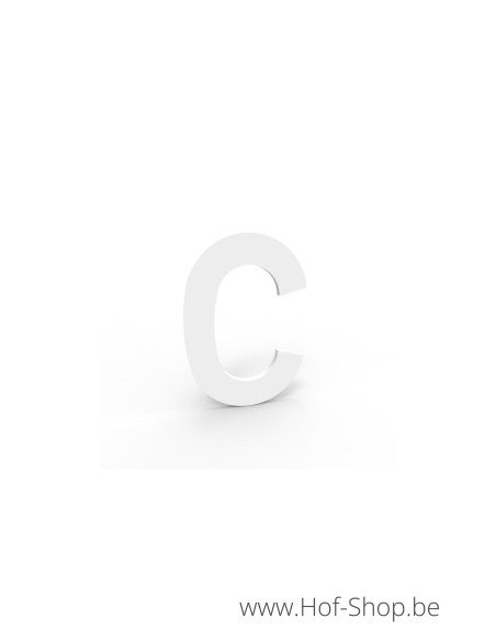 Lettre C - blanc aluminium 5 cm de haute (Numéro de maison Albo)