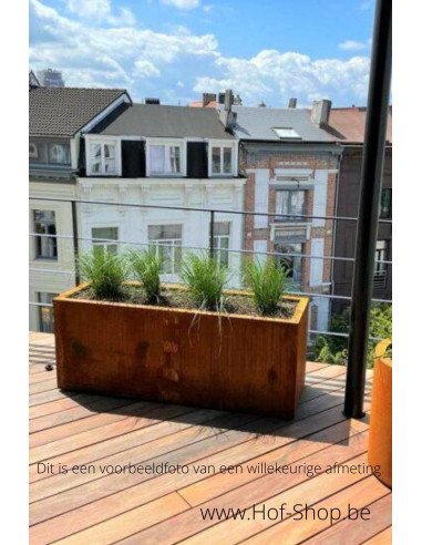 Artesa 150 x 50 x 60 cm - Jardinière en acier Corten Geroba
