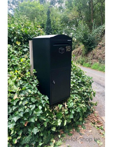 Frontbox Stardust Black Front Door - pakketbus zwart LogixBox