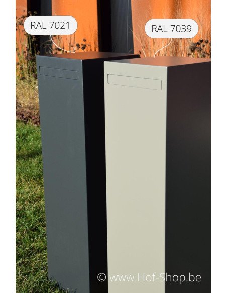 Nox RAL 7021 en RAL 7039 - brievenbus Adezz aluminium