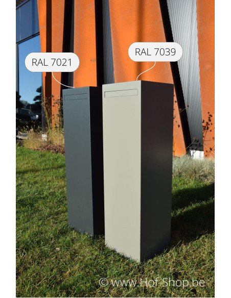 Nox RAL 7021 en RAL 7039 - brievenbus Adezz aluminium