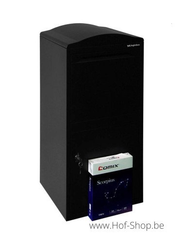 Frontbox Uni Stardust Black Front Door - pakketbus zwart LogixBox