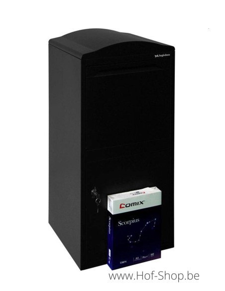 Frontbox Uni Stardust Black Front Door - pakketbus zwart LogixBox