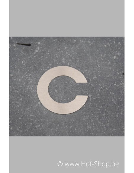 Letter C - inox 8 cm hoog