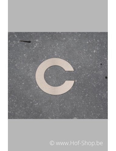 Letter C - inox 5 cm hoog