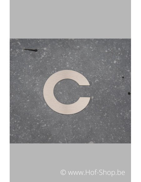 Letter C - inox 5 cm hoog