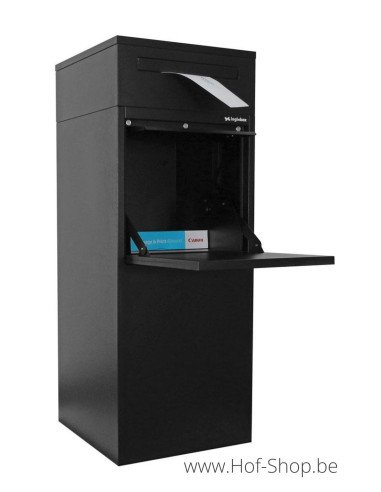 Frontbox Deluxe Uni met apart postvak Stardust Graphitgrey Back Door - pakketbus zwart LogixBox