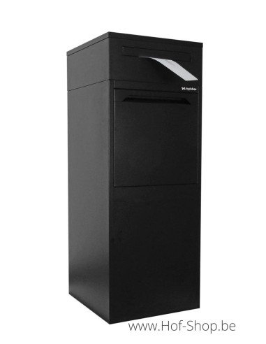 Frontbox Deluxe Uni met apart postvak Stardust Graphitgrey Back Door - pakketbus zwart LogixBox