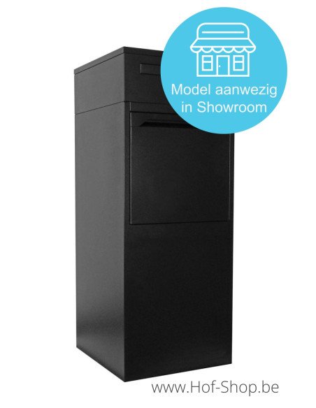 Frontbox Deluxe Uni met apart postvak Stardust Graphitgrey Back Door - pakketbus zwart LogixBox