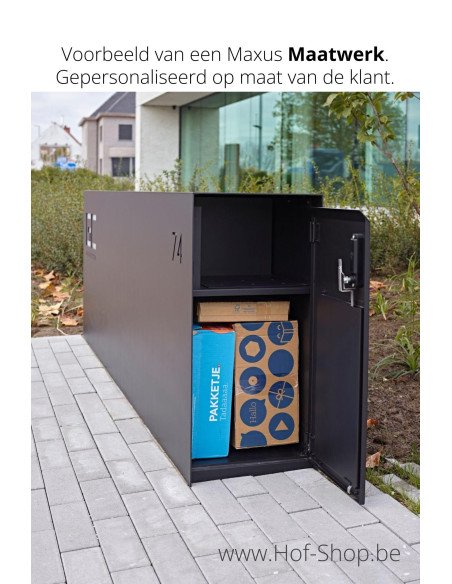 Maxus Maatwerk mét pakketdeur - Pakketmuur eSafe - pakketbus aluminium