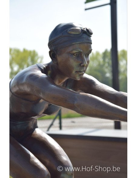 Lily plonge dans l'eau - statue en bronze (B1416)