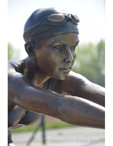 Lily duikt in het water - bronzen beeld (B1416)
